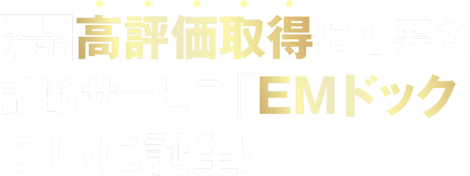 【BELS/ZEB】高評価に必要な診断サービス「EMドック」ついに誕生！